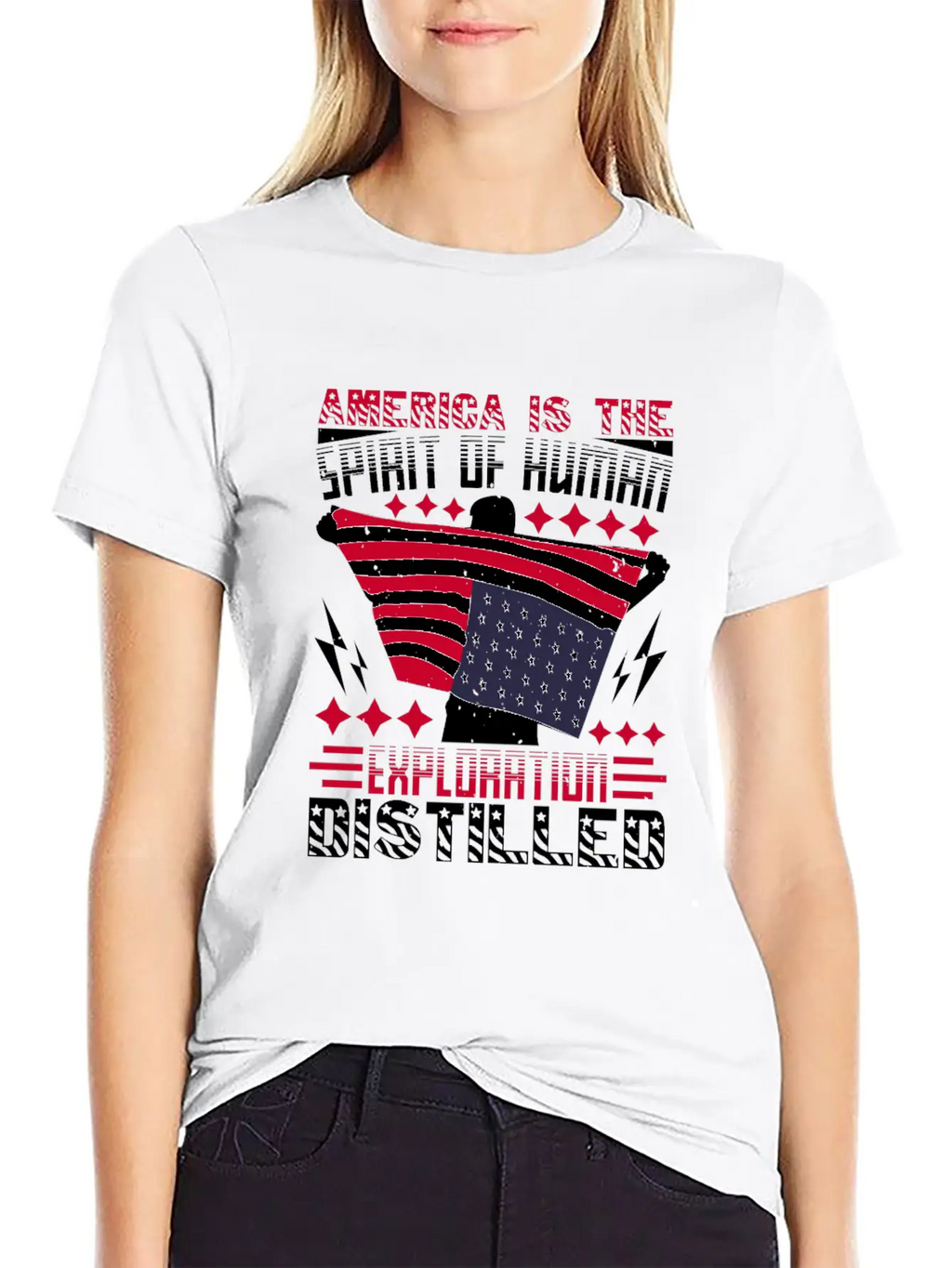 America Is The Spirit Of Human Exploration Breathable Soft Cotton T-Shirt – Timeless Casual Look