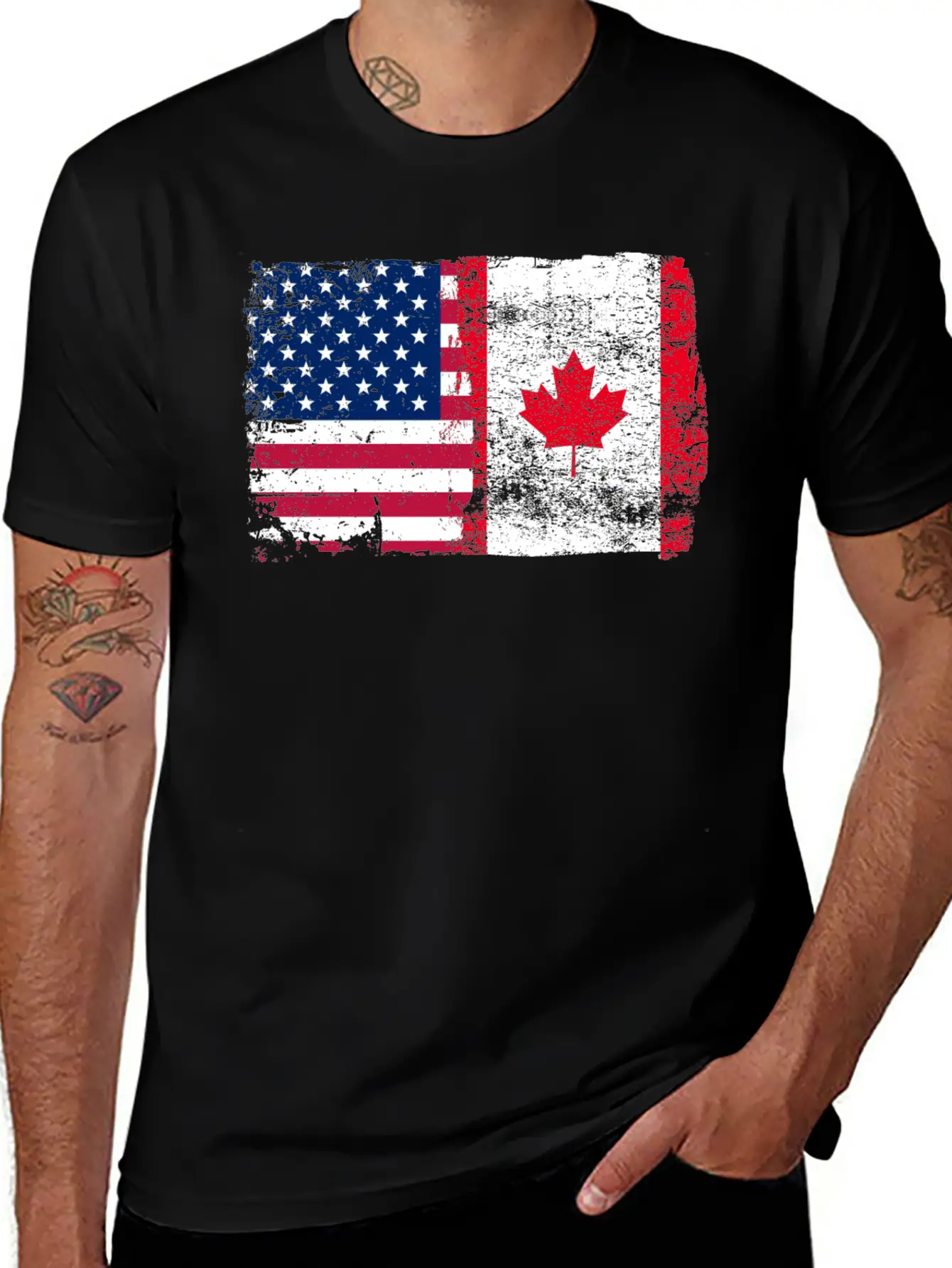 American Canada Flag Classic Cotton Tee – Unisex Comfort For Any Season