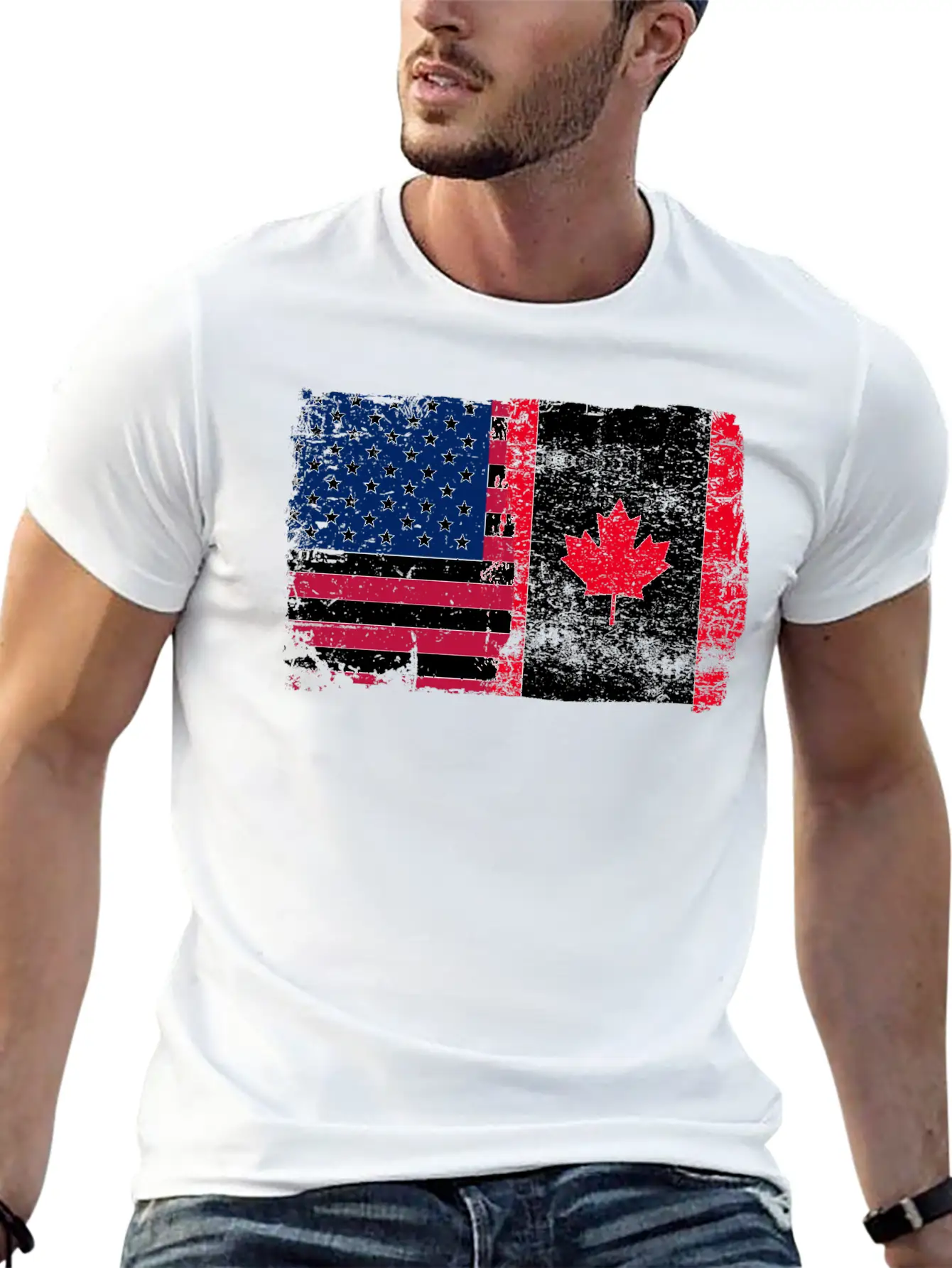 American Canada Flag Classic Cotton Tee – Unisex Comfort For Any Season