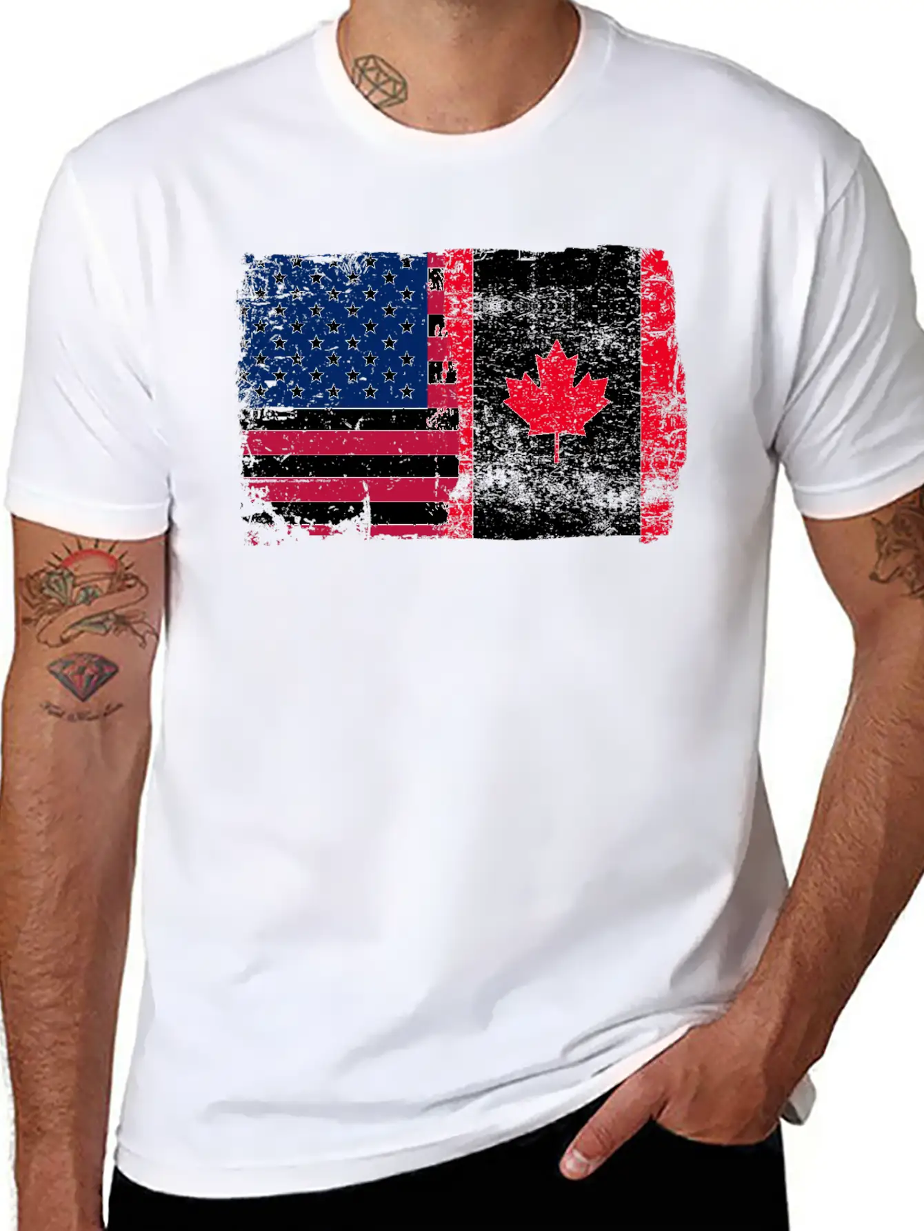 American Canada Flag Classic Cotton Tee – Unisex Comfort For Any Season