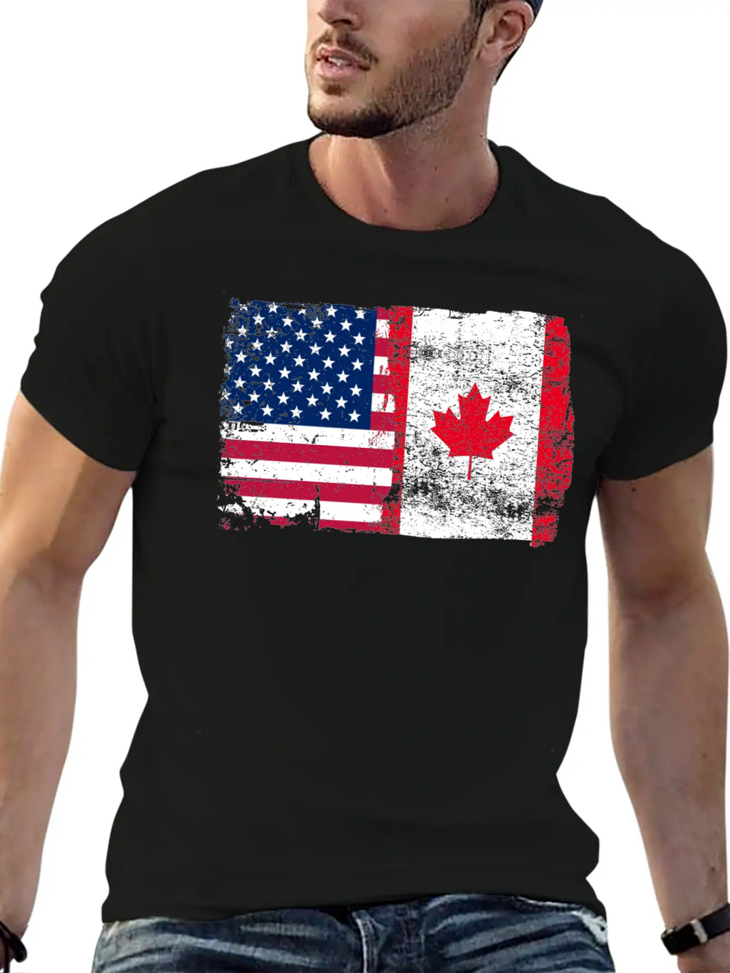 American Canada Flag Classic Cotton Tee – Unisex Comfort For Any Season