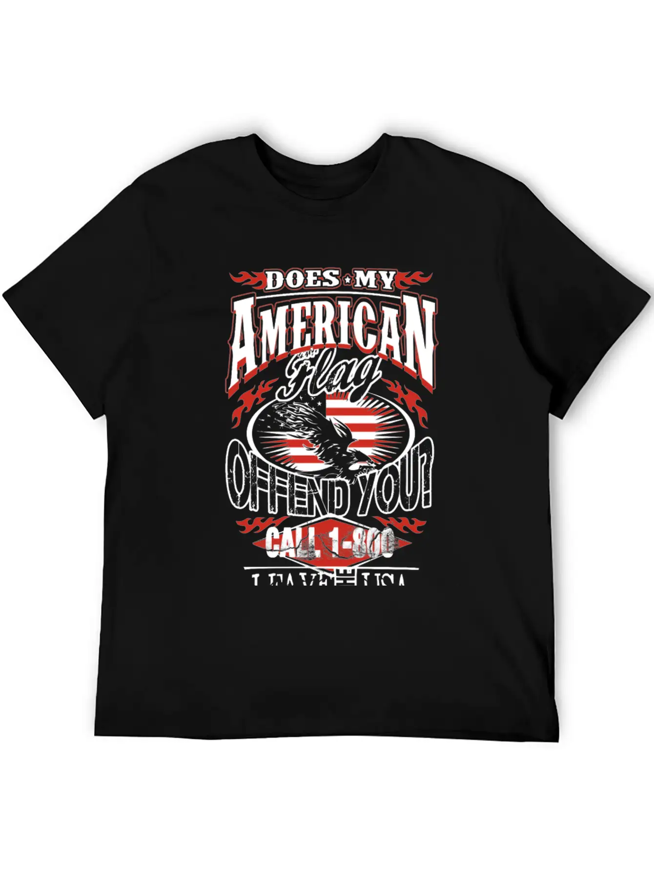 American-Does My American Flag Offend You? Breathable Soft Cotton T-Shirt – Timeless Casual Look