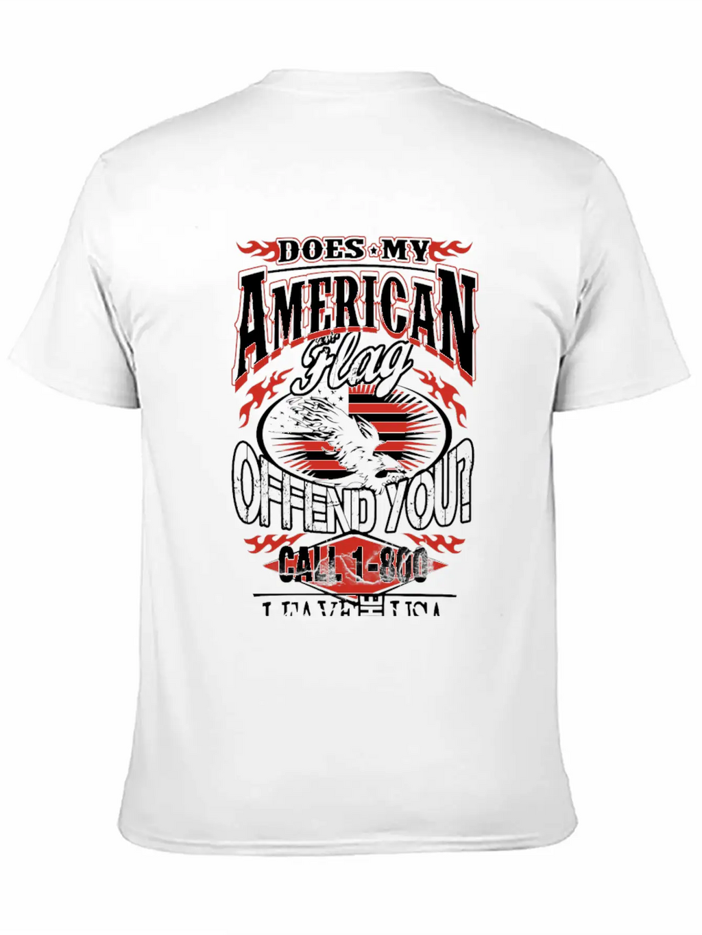 American-Does My American Flag Offend You? Breathable Soft Cotton T-Shirt – Timeless Casual Look