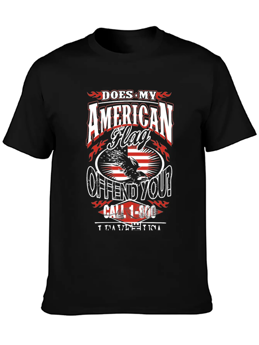 American-Does My American Flag Offend You? Breathable Soft Cotton T-Shirt – Timeless Casual Look