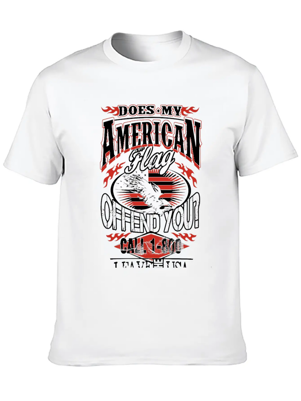American-Does My American Flag Offend You? Breathable Soft Cotton T-Shirt – Timeless Casual Look