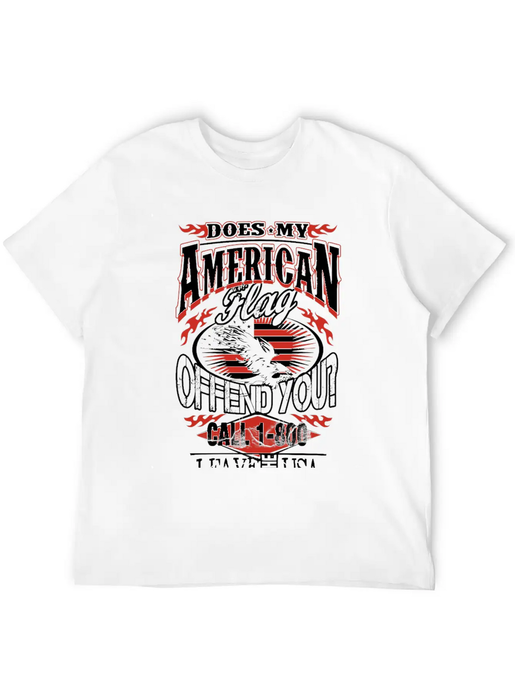 American-Does My American Flag Offend You? Breathable Soft Cotton T-Shirt – Timeless Casual Look