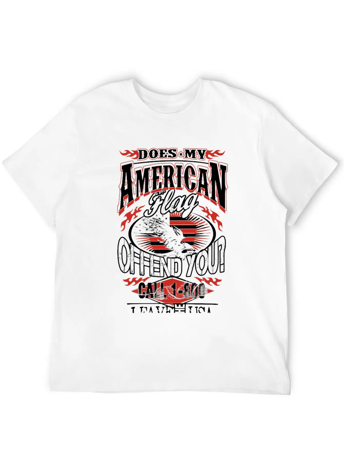 American-Does My American Flag Offend You? Breathable Soft Cotton T-Shirt – Timeless Casual Look