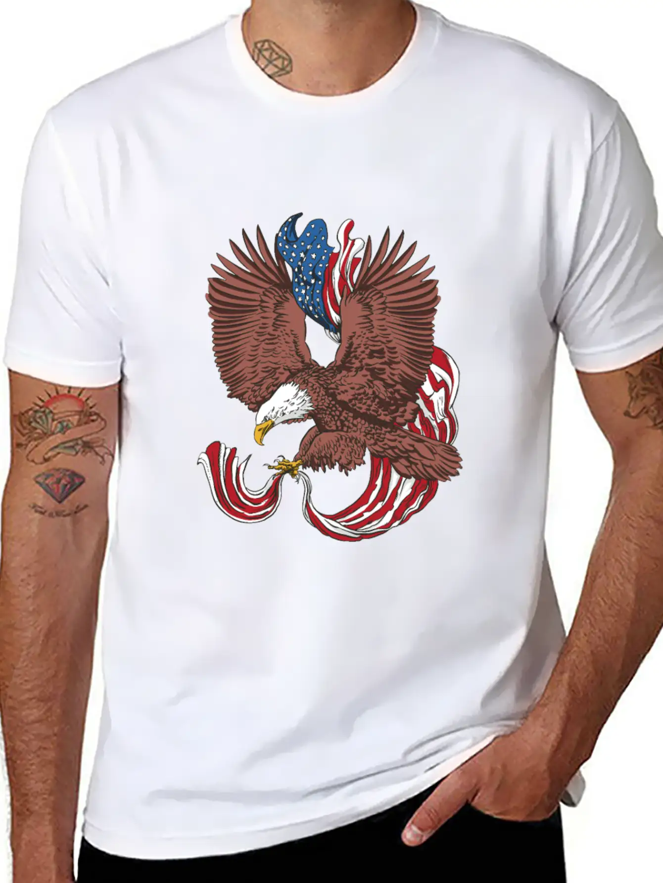 American Eagle Flag - United States Of America USA Classic Cotton Tee – Unisex Comfort For Any Season