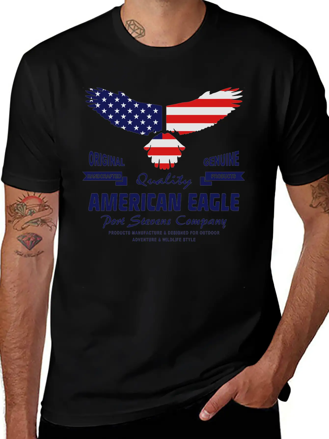 American Eagle - USA Flag Breathable Soft Cotton T-Shirt – Timeless Casual Look