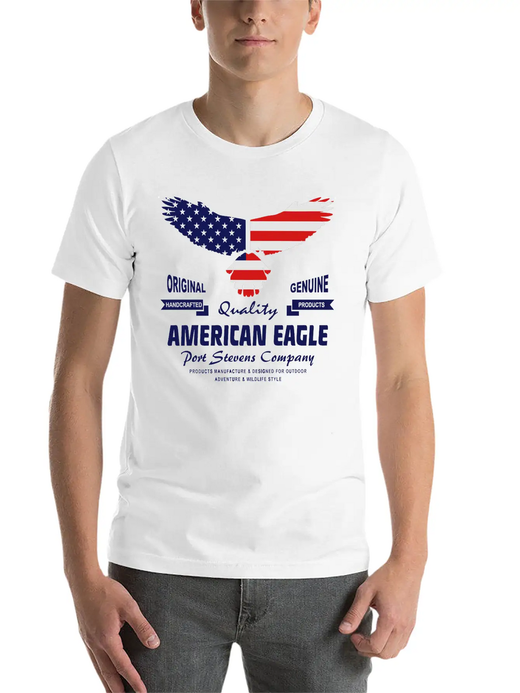 American Eagle - USA Flag Breathable Soft Cotton T-Shirt – Timeless Casual Look