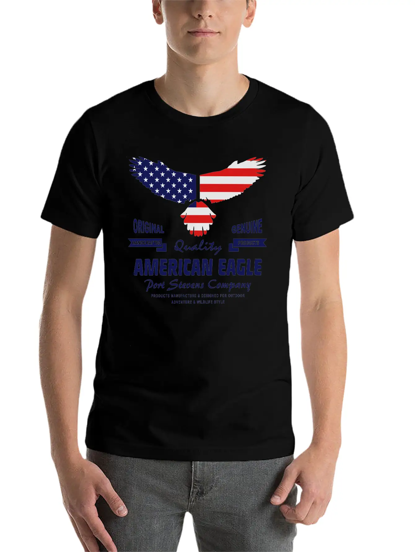 American Eagle - USA Flag Breathable Soft Cotton T-Shirt – Timeless Casual Look