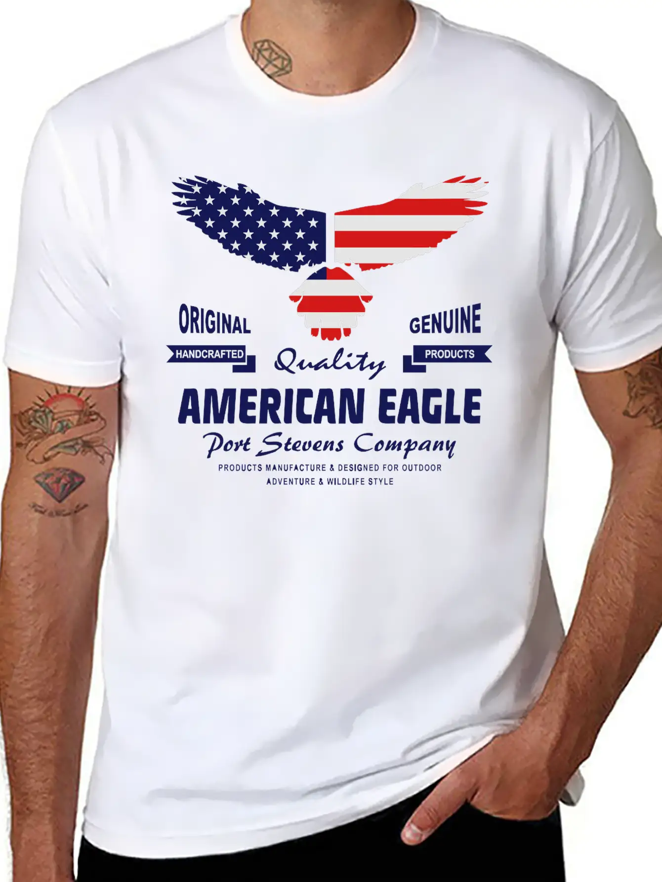 American Eagle - USA Flag Breathable Soft Cotton T-Shirt – Timeless Casual Look