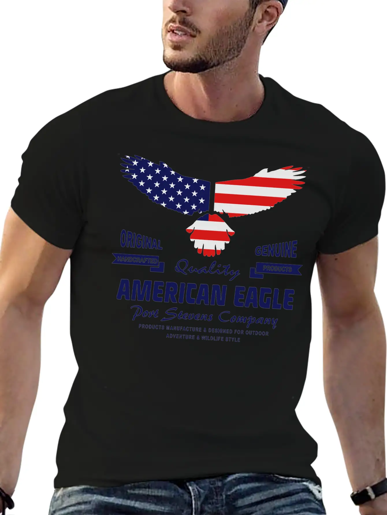 American Eagle - USA Flag Breathable Soft Cotton T-Shirt – Timeless Casual Look