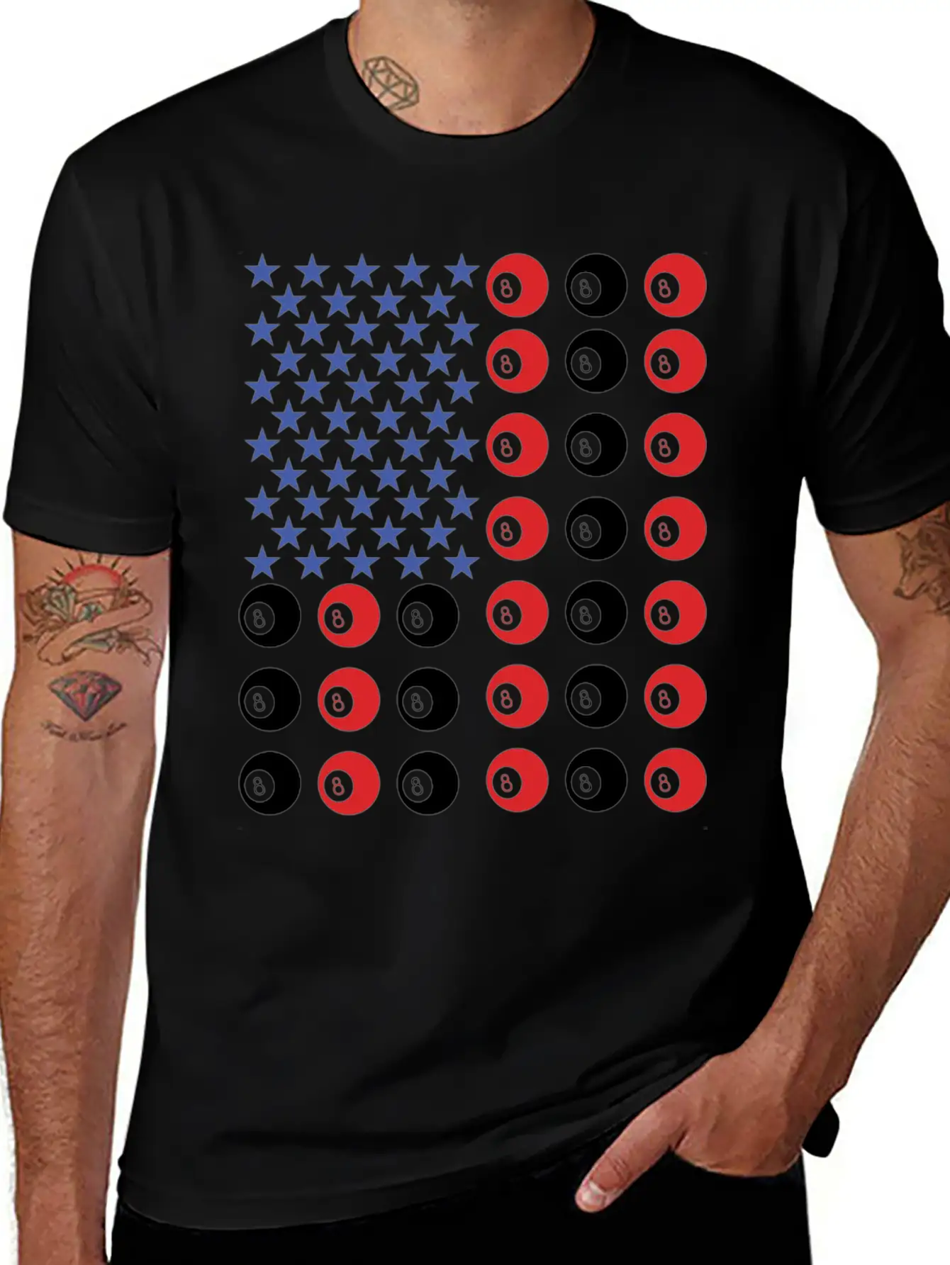 American Flag Billiard Pool Player Relaxed Everyday Tee – Lightweight And Durable Cotton