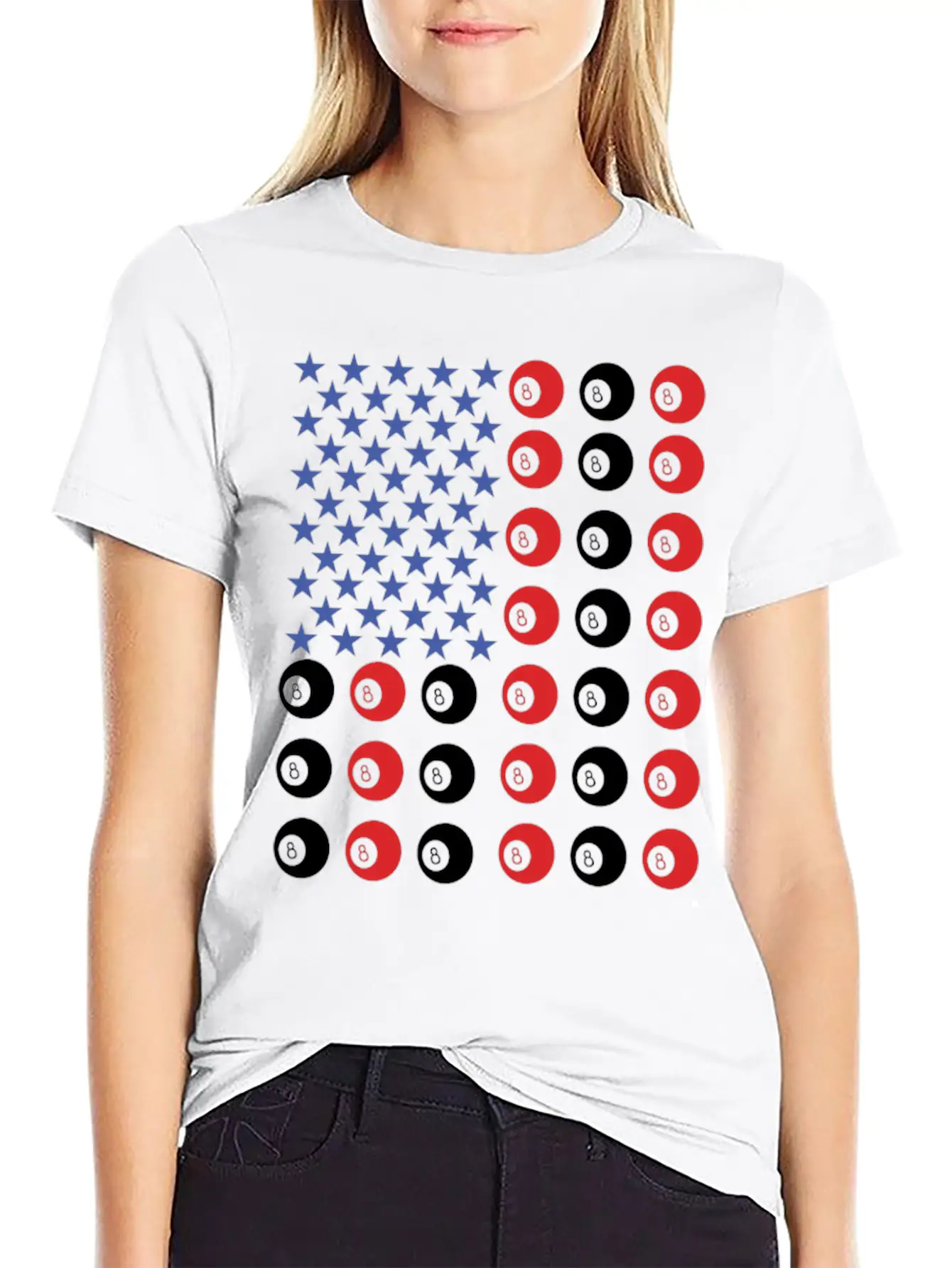 American Flag Billiard Pool Player Relaxed Everyday Tee – Lightweight And Durable Cotton