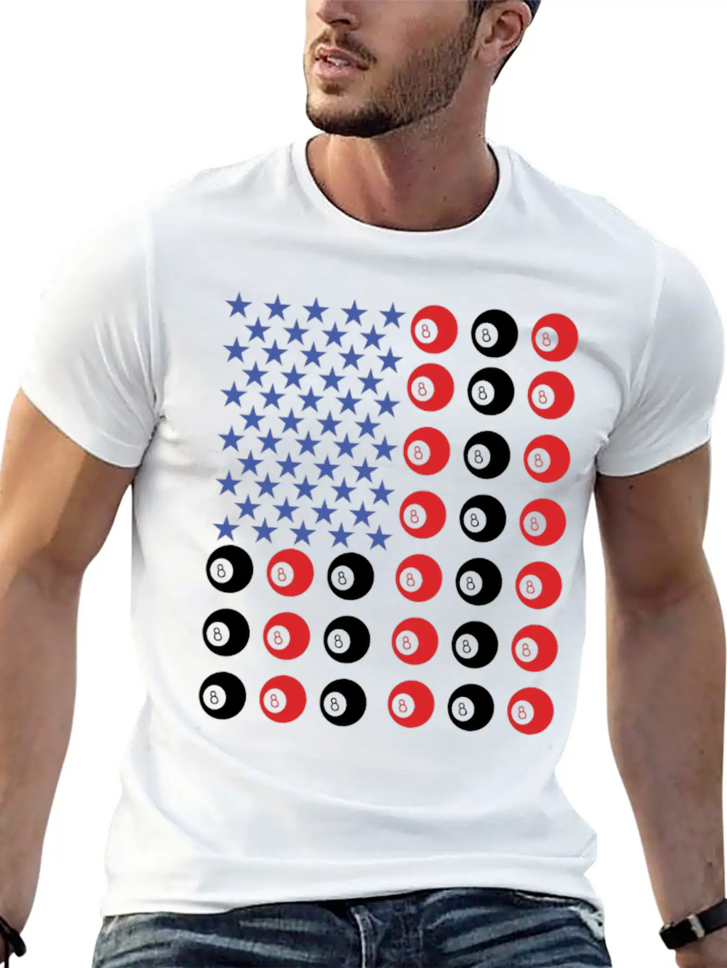 American Flag Billiard Pool Player Relaxed Everyday Tee – Lightweight And Durable Cotton