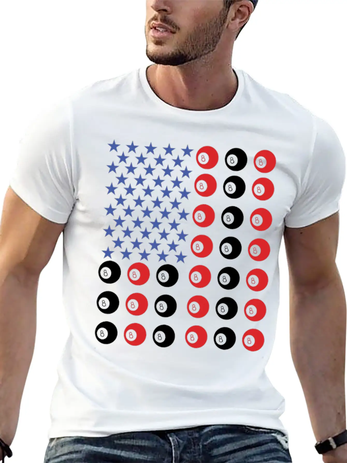 American Flag Billiard Pool Player Relaxed Everyday Tee – Lightweight And Durable Cotton