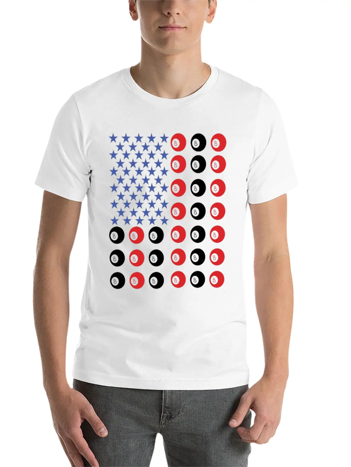 American Flag Billiard Pool Player Relaxed Everyday Tee – Lightweight And Durable Cotton