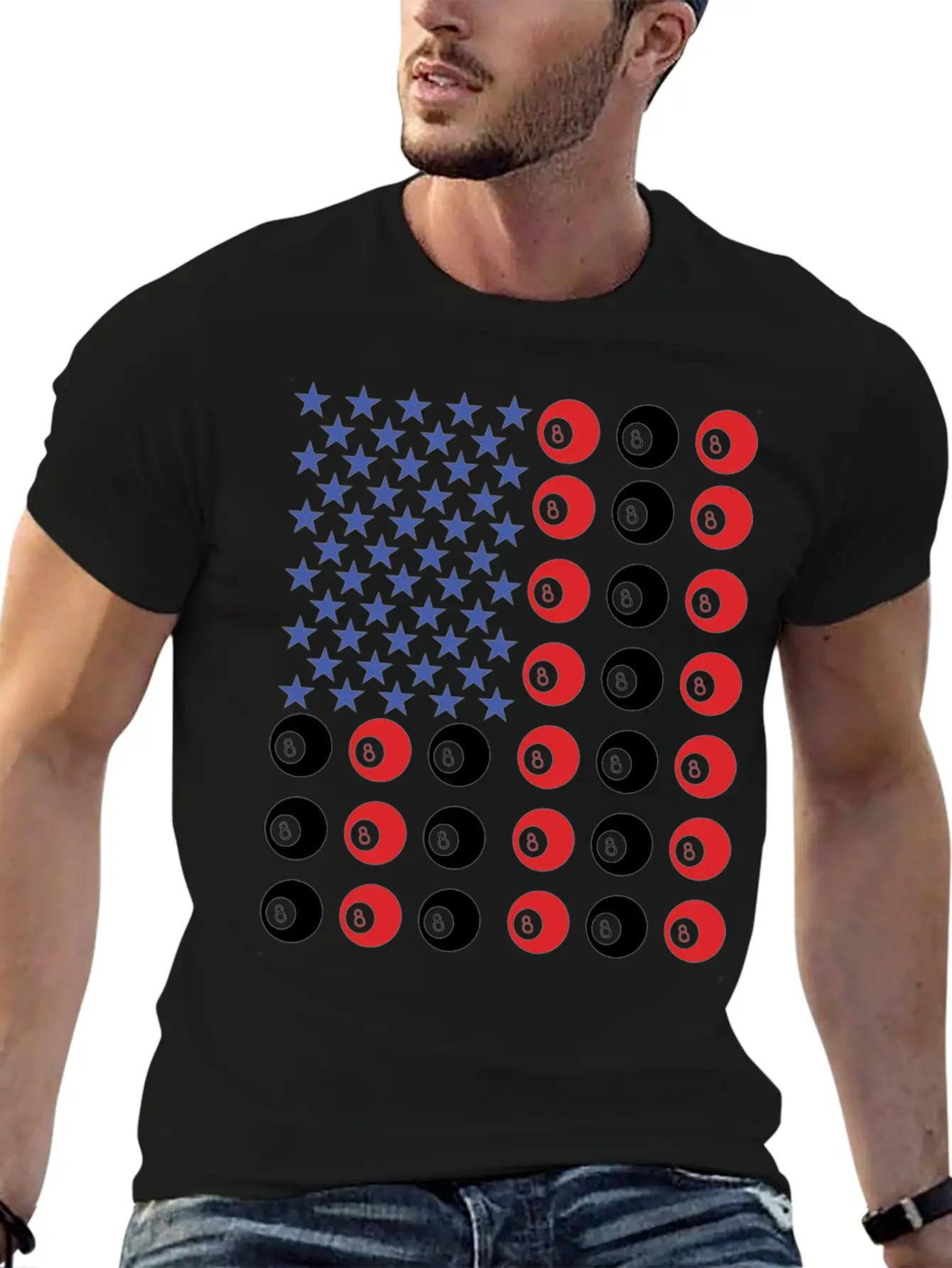 American Flag Billiard Pool Player Relaxed Everyday Tee – Lightweight And Durable Cotton