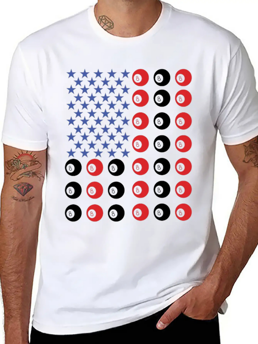 American Flag Billiard Pool Player Relaxed Everyday Tee – Lightweight And Durable Cotton