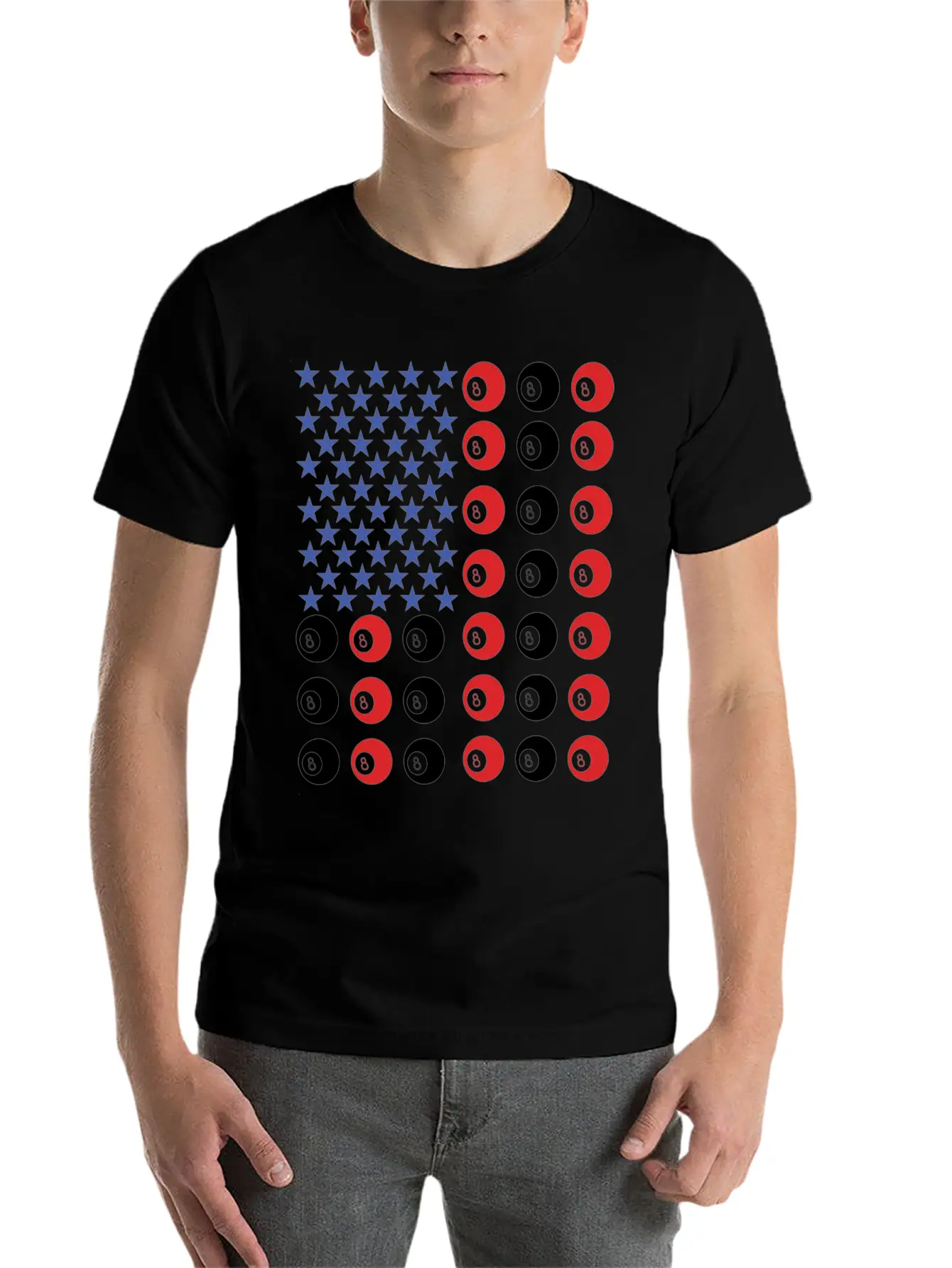 American Flag Billiard Pool Player Relaxed Everyday Tee – Lightweight And Durable Cotton