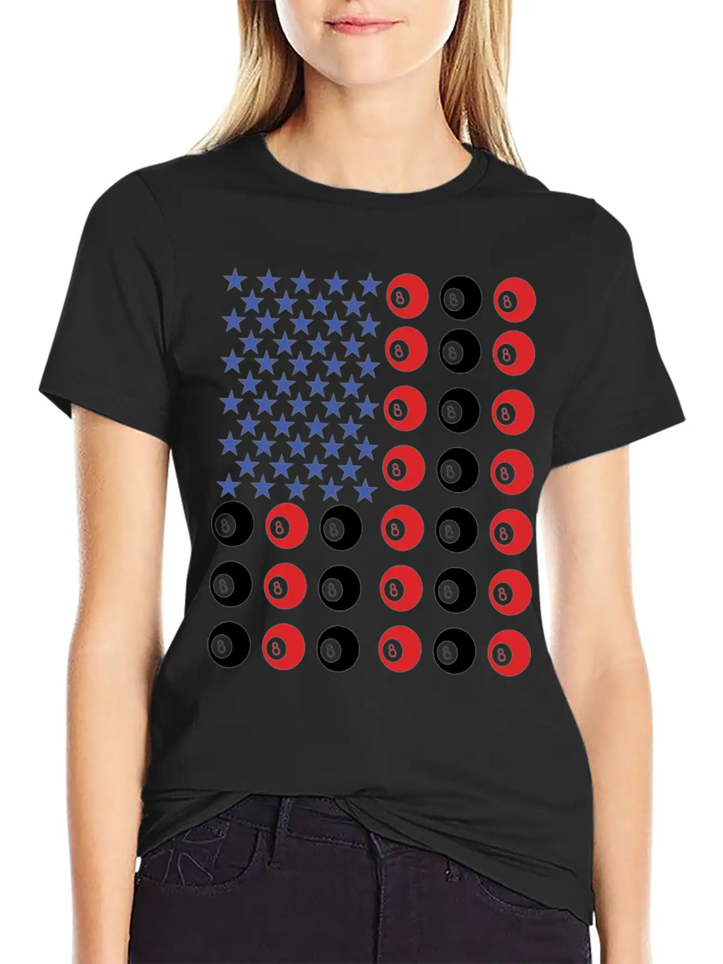 American Flag Billiard Pool Player Relaxed Everyday Tee – Lightweight And Durable Cotton