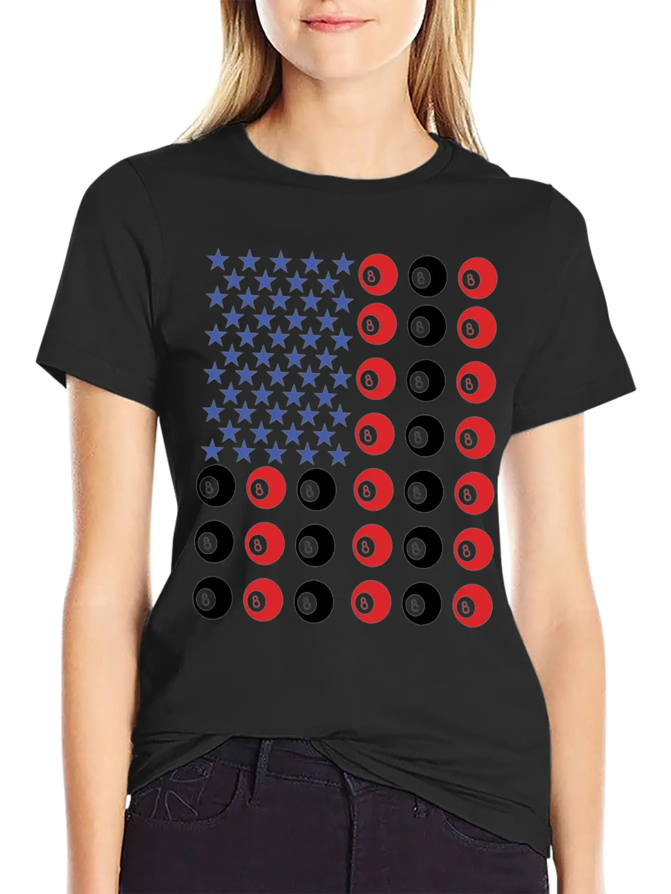 American Flag Billiard Pool Player Relaxed Everyday Tee – Lightweight And Durable Cotton