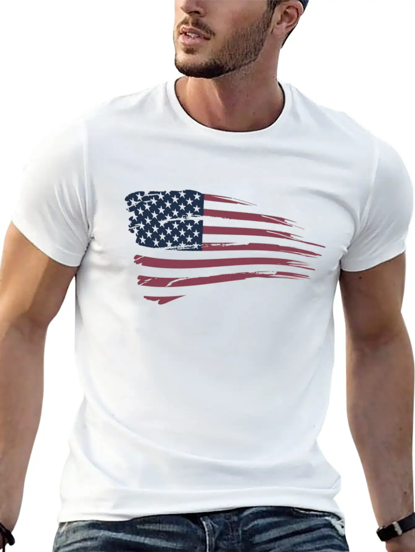 American Flag Breathable Graphic T-Shirt – Perfect For Casual Days