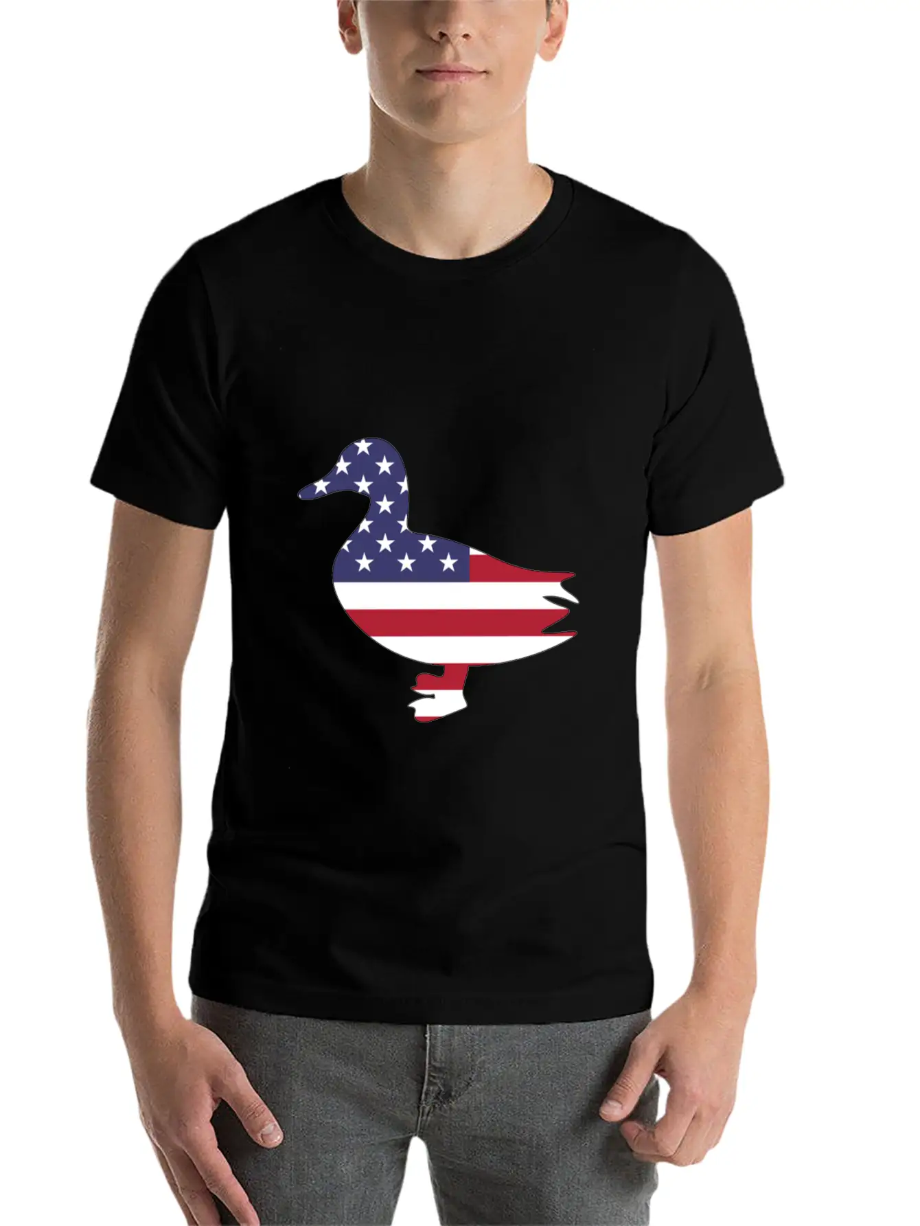 American Flag Duck Happy 4th Of July Essential Unisex Summer Tee – Soft Cotton Casual Fit