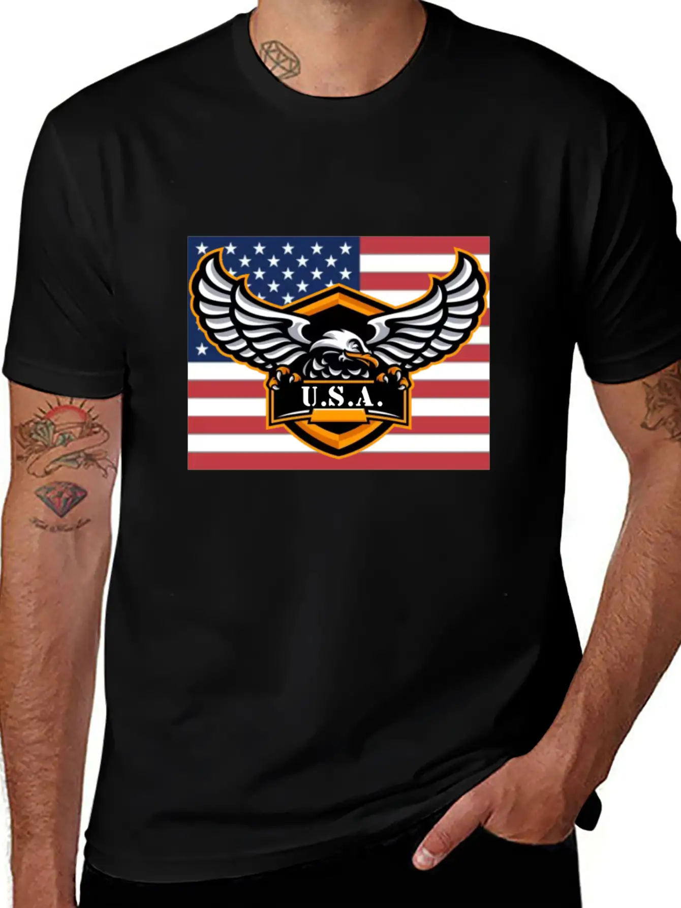 American Flag Eagle USA Classic Cotton Tee – Unisex Comfort For Any Season