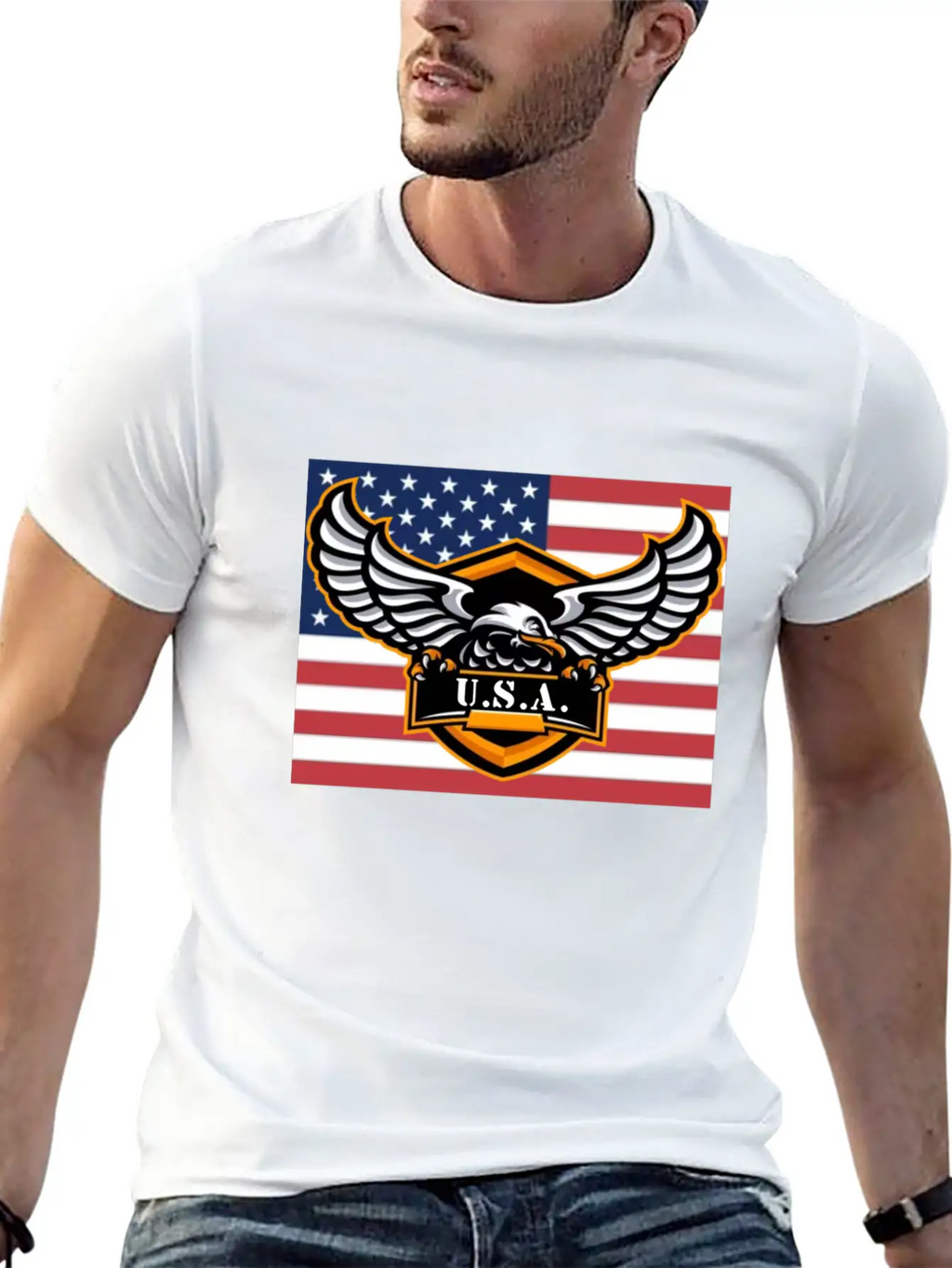 American Flag Eagle USA Classic Cotton Tee – Unisex Comfort For Any Season