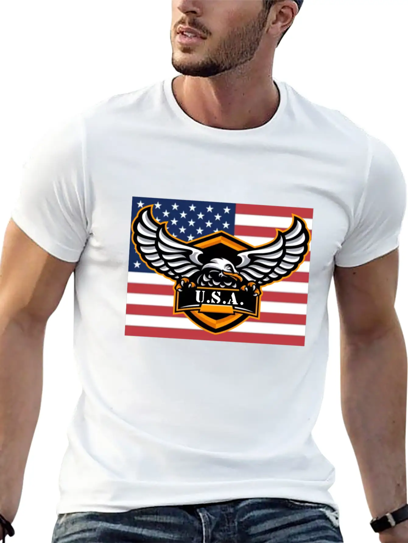 American Flag Eagle USA Classic Cotton Tee – Unisex Comfort For Any Season