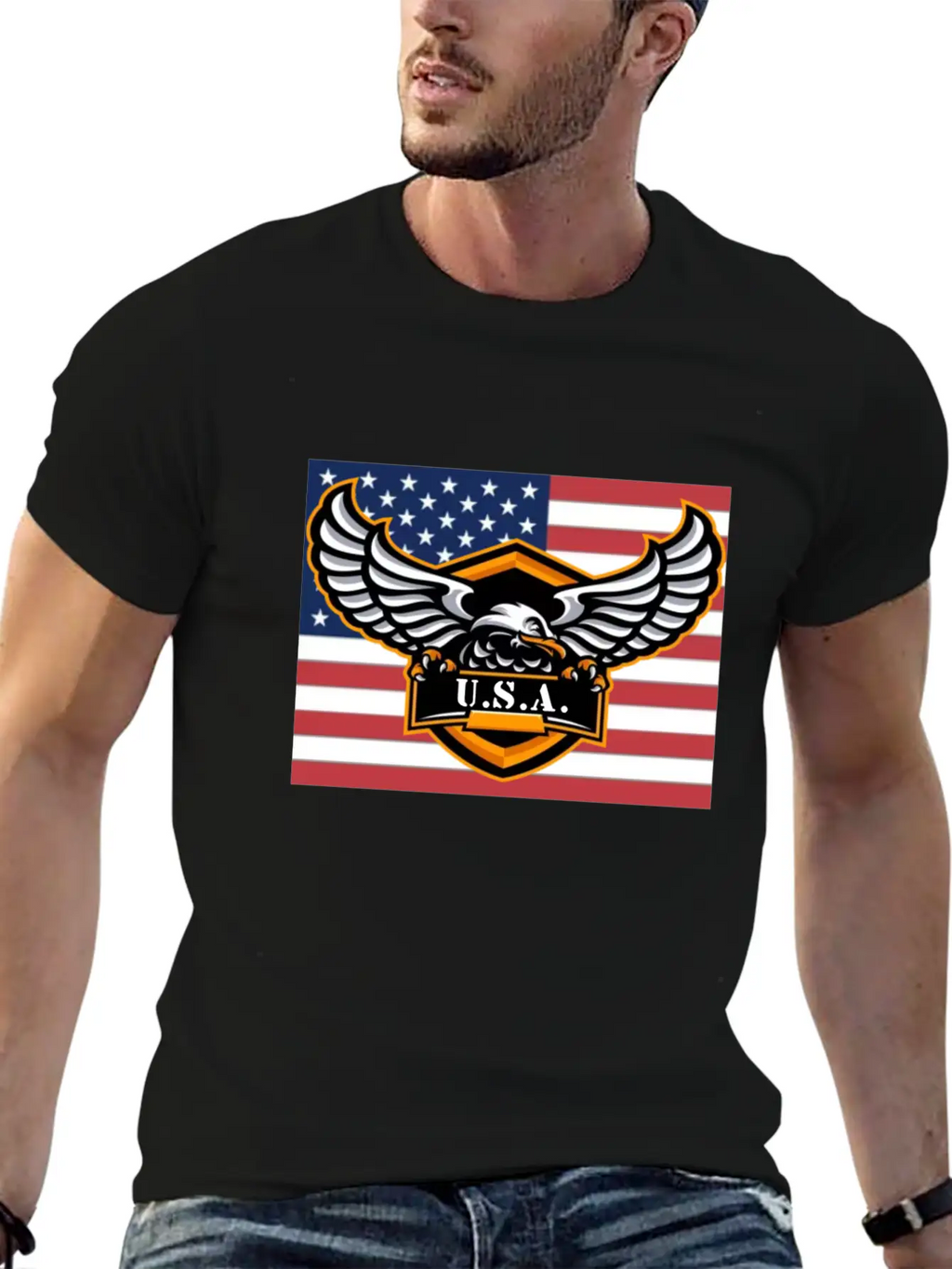 American Flag Eagle USA Classic Cotton Tee – Unisex Comfort For Any Season