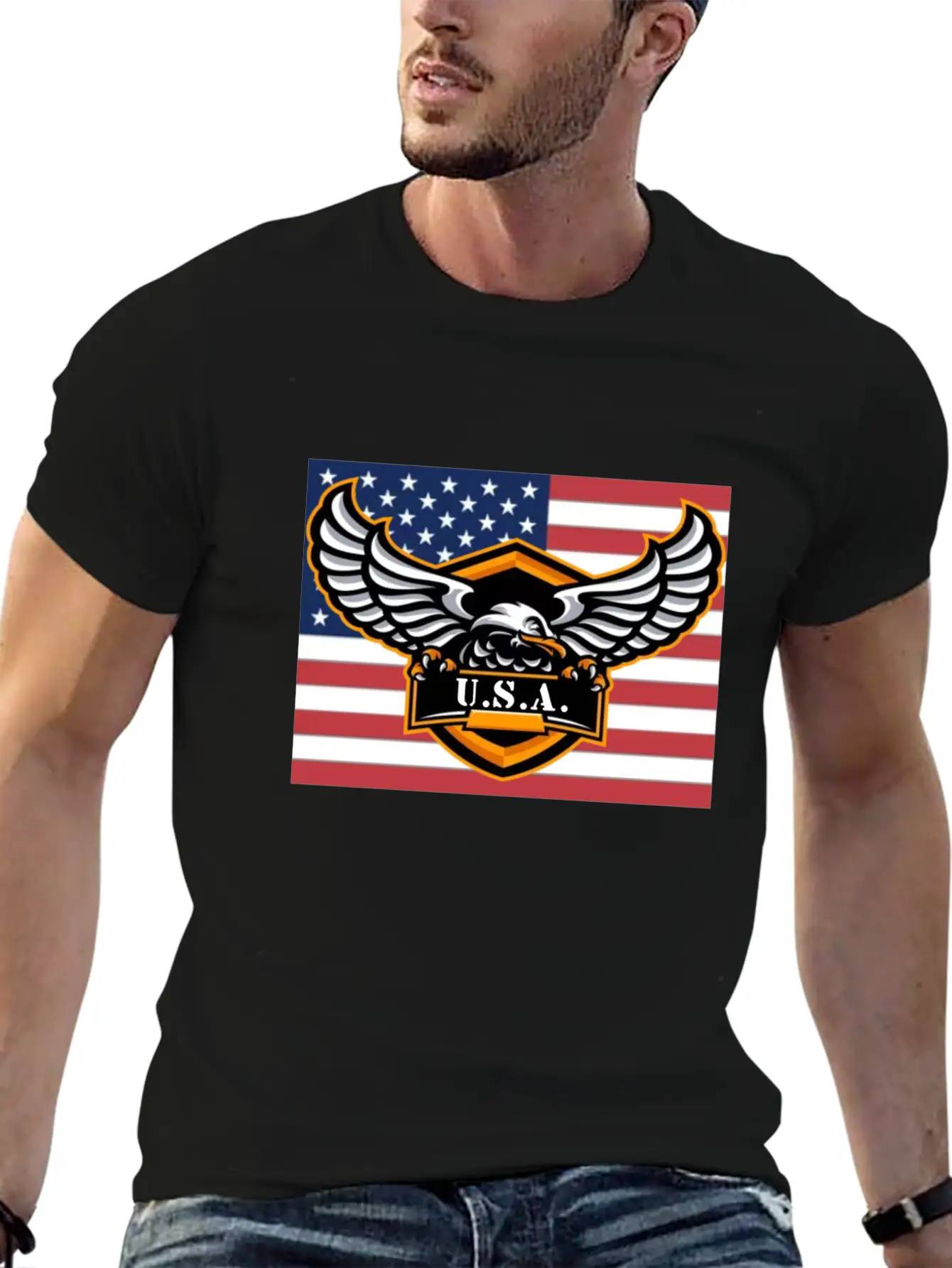 American Flag Eagle USA Classic Cotton Tee – Unisex Comfort For Any Season