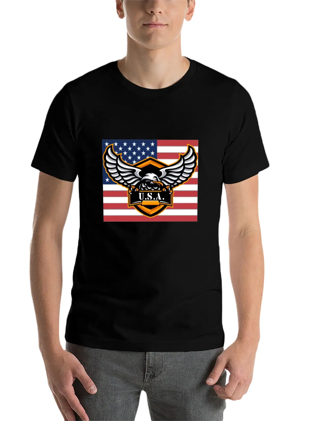 American Flag Eagle USA Classic Cotton Tee – Unisex Comfort For Any Season