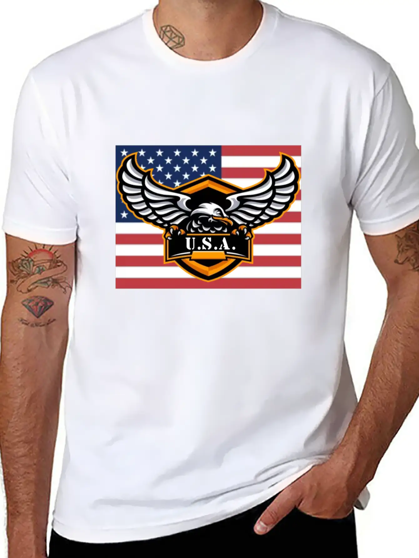 American Flag Eagle USA Classic Cotton Tee – Unisex Comfort For Any Season