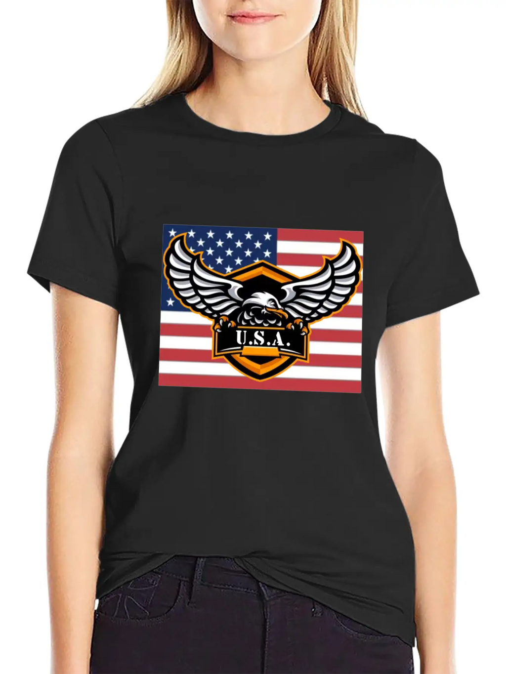 American Flag Eagle USA Classic Cotton Tee – Unisex Comfort For Any Season