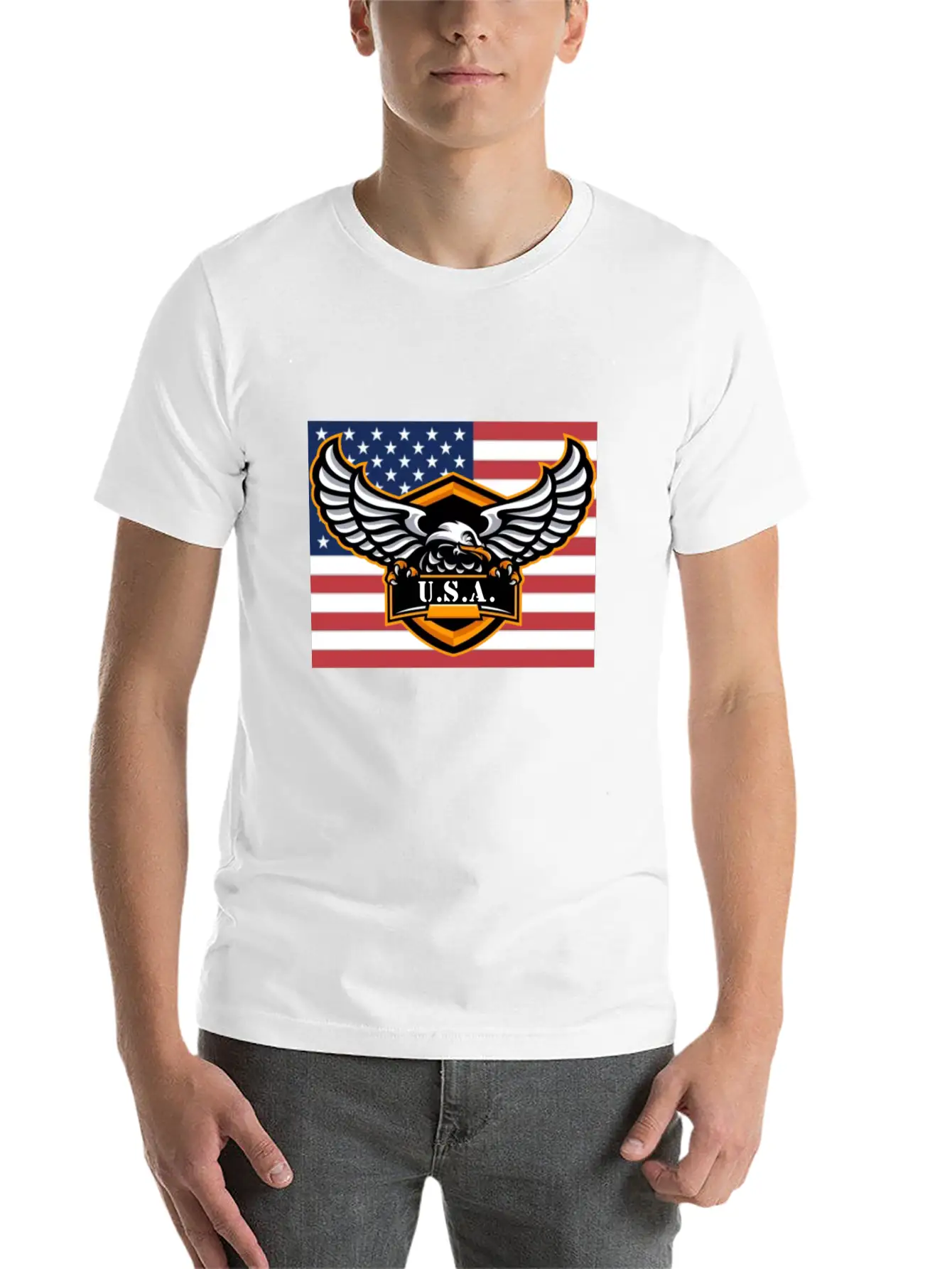 American Flag Eagle USA Classic Cotton Tee – Unisex Comfort For Any Season