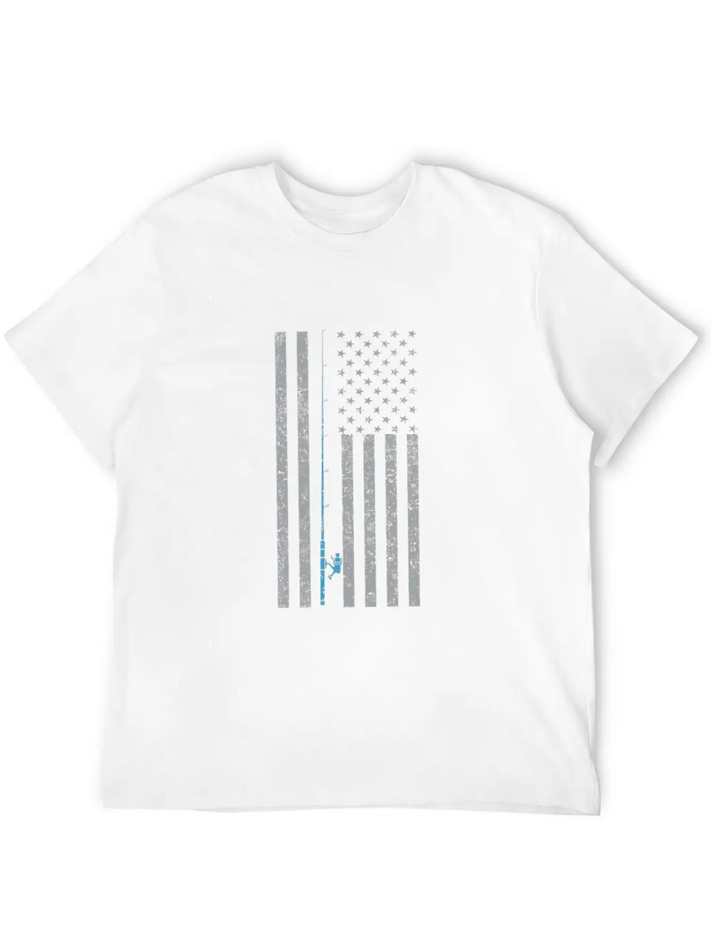 American Flag Fishing Vintage T Shirt Design Breathable Soft Cotton T-Shirt – Timeless Casual Look