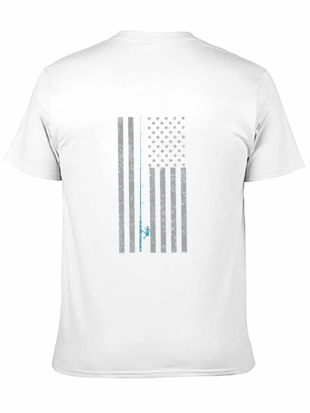 American Flag Fishing Vintage T Shirt Design Breathable Soft Cotton T-Shirt – Timeless Casual Look