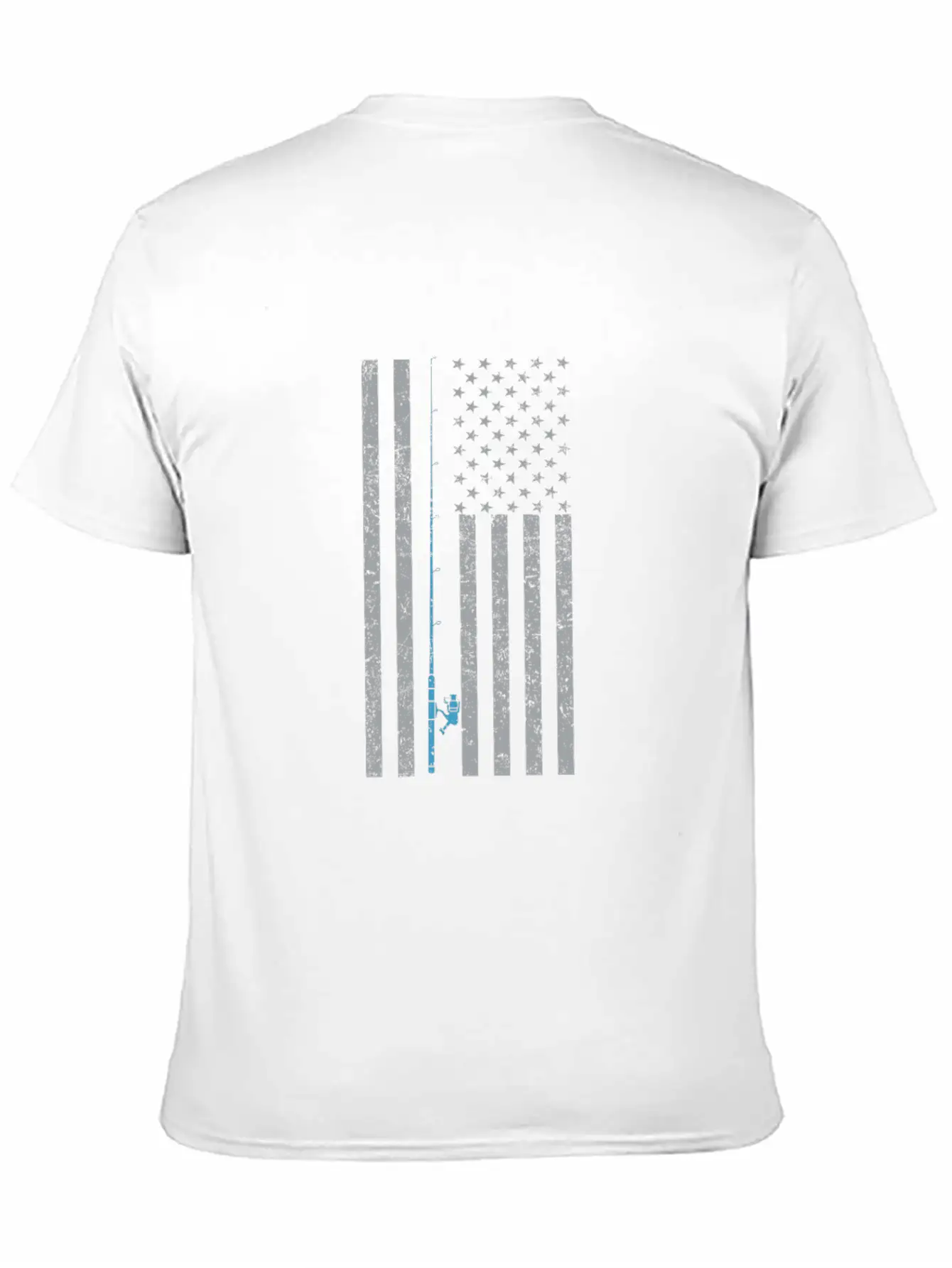 American Flag Fishing Vintage T Shirt Design Breathable Soft Cotton T-Shirt – Timeless Casual Look