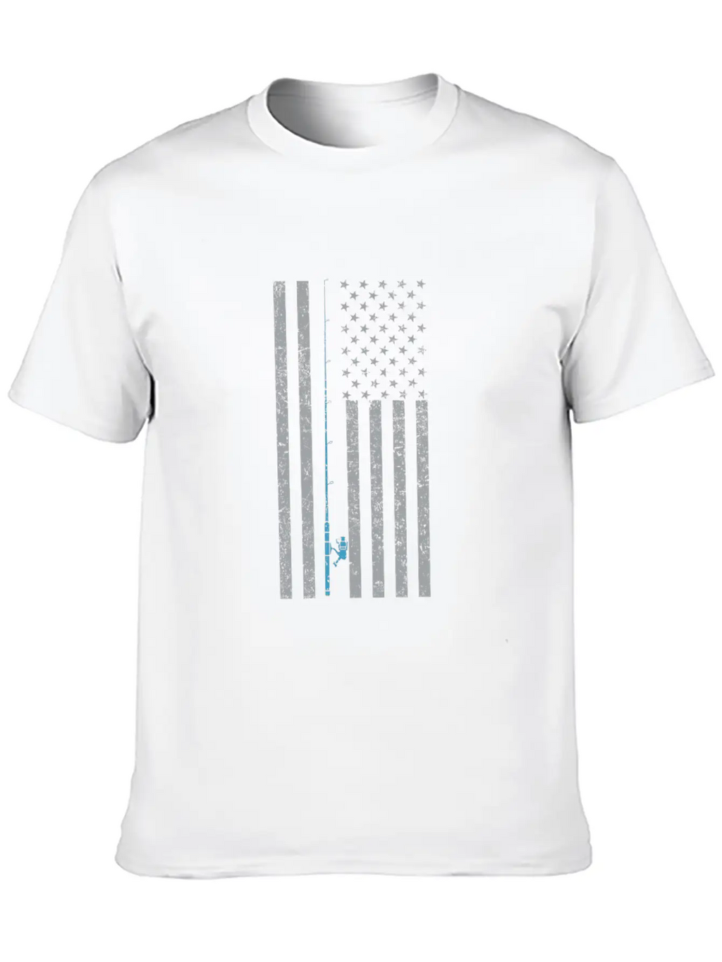 American Flag Fishing Vintage T Shirt Design Breathable Soft Cotton T-Shirt – Timeless Casual Look