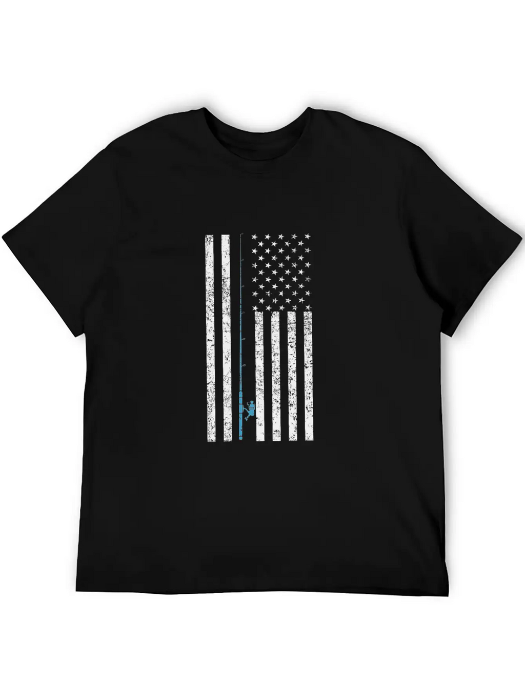 American Flag Fishing Vintage T Shirt Design Breathable Soft Cotton T-Shirt – Timeless Casual Look