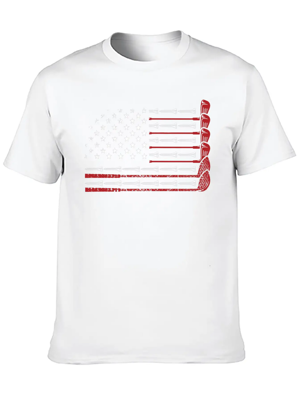 American Flag Golf Essential Cotton Tee For Daily Outfits – Unisex Style