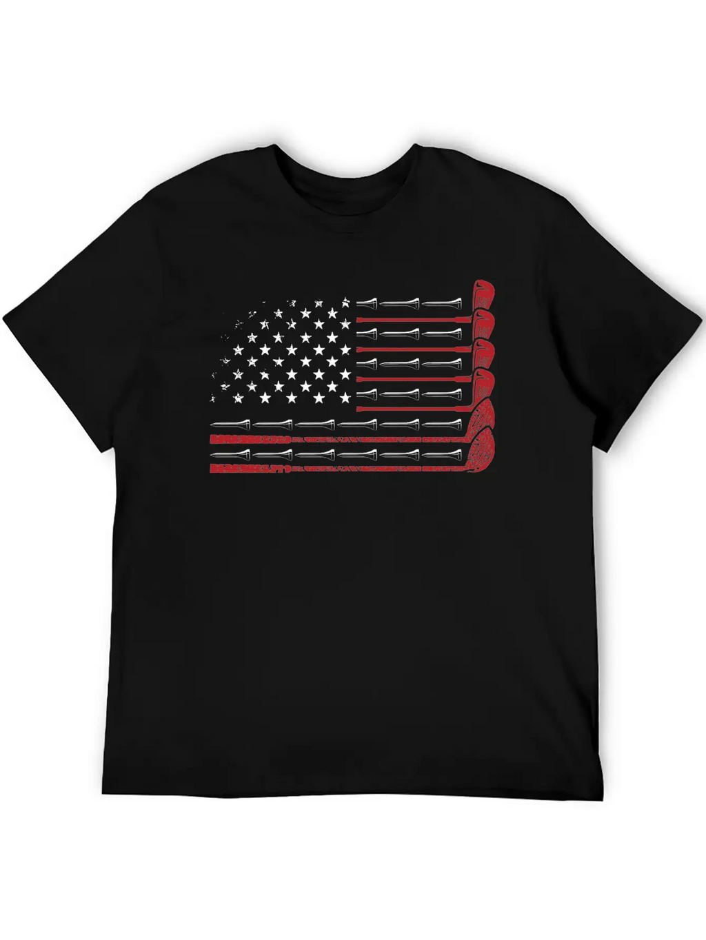 American Flag Golf Essential Cotton Tee For Daily Outfits – Unisex Style