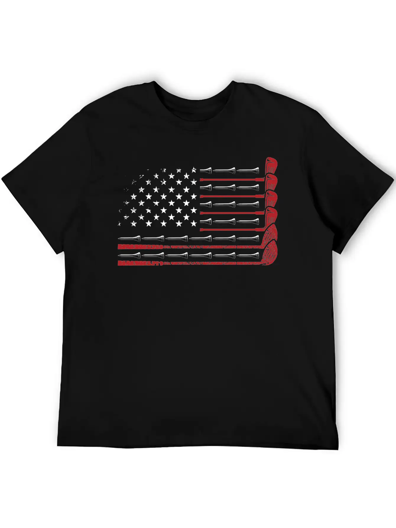 American Flag Golf Essential Cotton Tee For Daily Outfits – Unisex Style