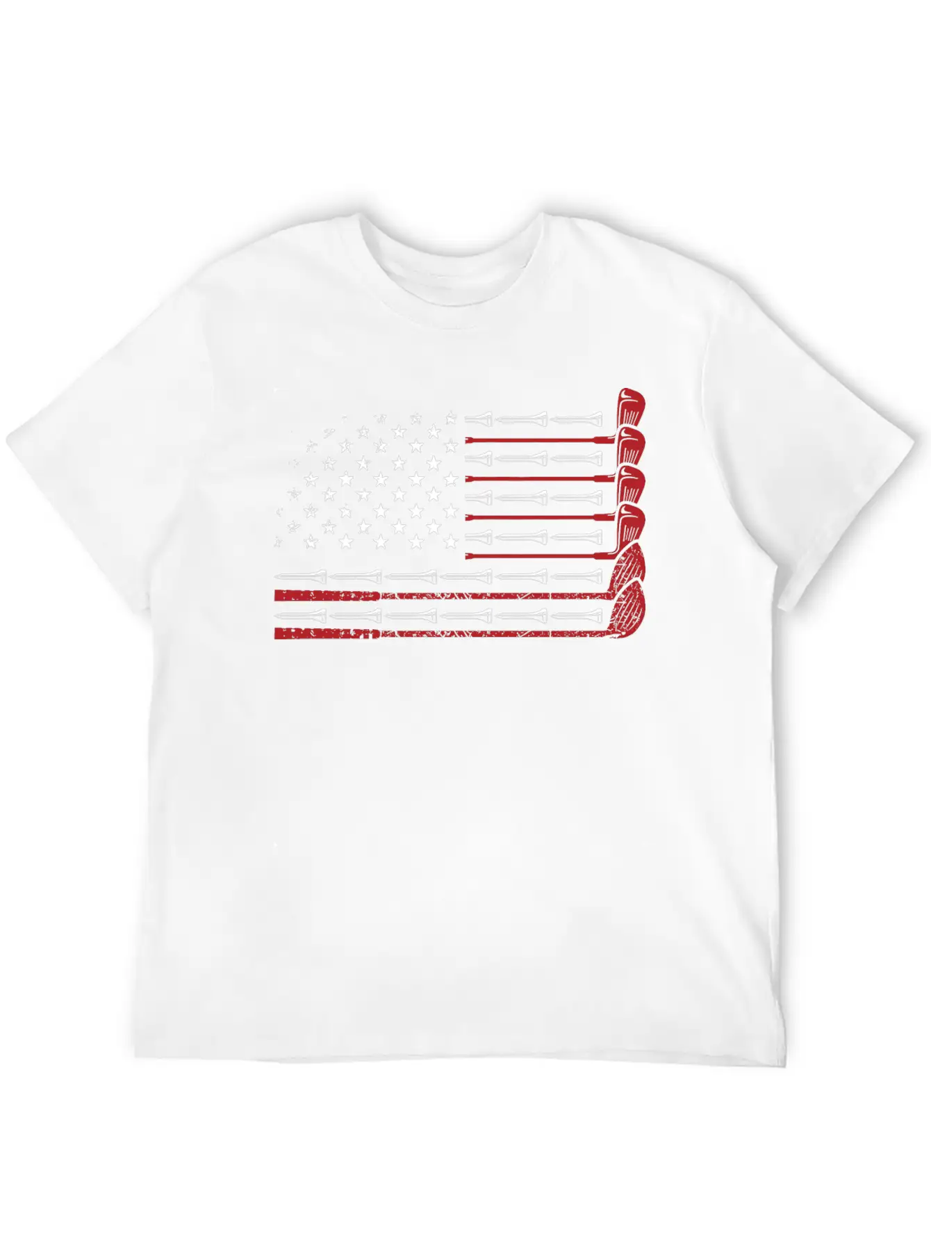 American Flag Golf Essential Cotton Tee For Daily Outfits – Unisex Style