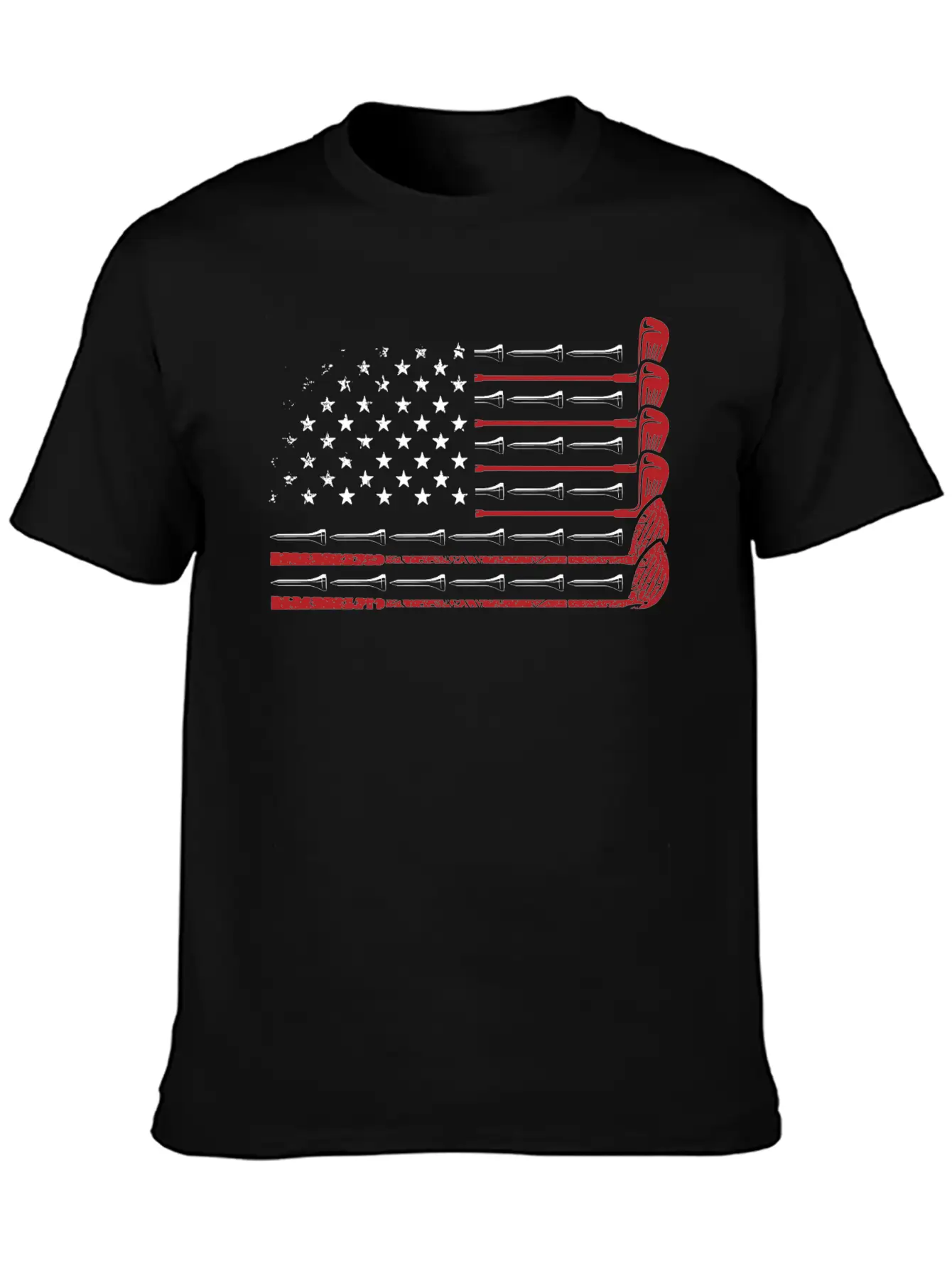 American Flag Golf Essential Cotton Tee For Daily Outfits – Unisex Style