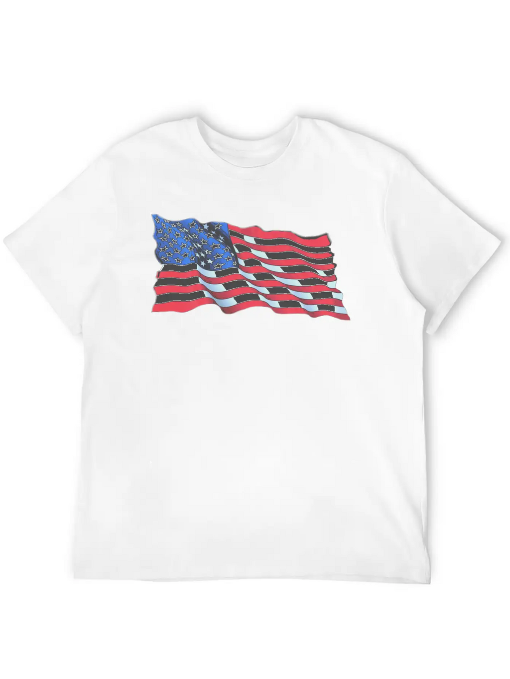 American Flag In Wind Breathable Soft Cotton T-Shirt – Timeless Casual Look