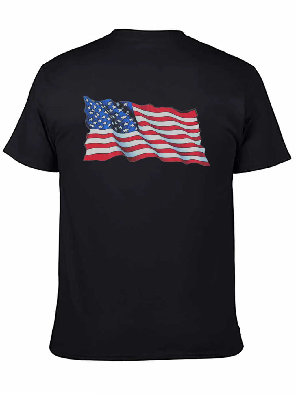 American Flag In Wind Breathable Soft Cotton T-Shirt – Timeless Casual Look